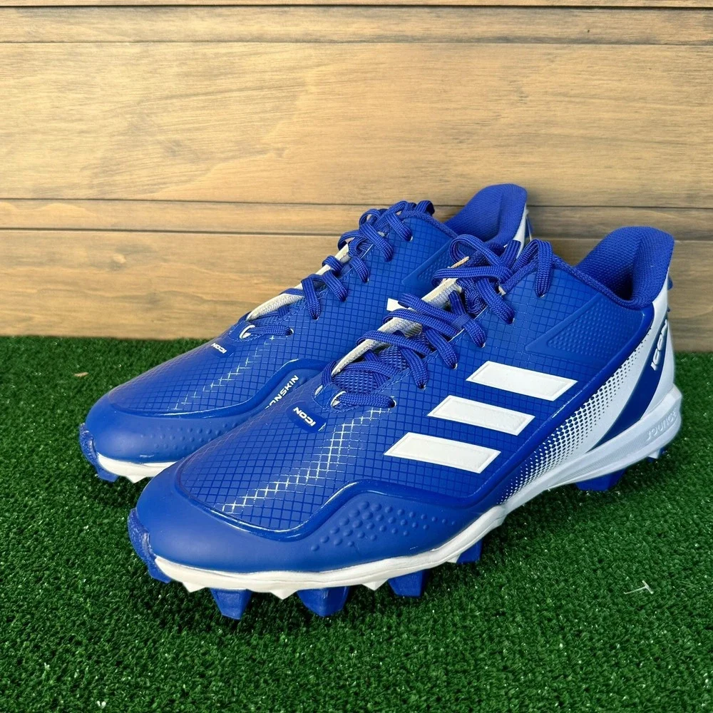 New Men's FY4440 Adidas Icon 7 MD‎ Low Molded TPU Baseball Cleats Size 15 Blue